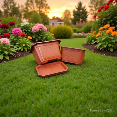 Square brown plastic flower POTS with trays sold directly by the manufacturer to beautify your home environment. 163633042 Square brown plastic flower POTS with trays sold directly by the manufacturer to beautify your home environment. 163633042